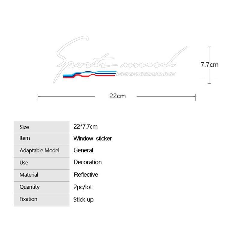 2pcs Car Side Window M Performance Glass 3D Sticker for Bmw M X1 X3 X4 X5 X6 X7 E46 E90 F20 E60 E39 F10 F30 Car Accessories