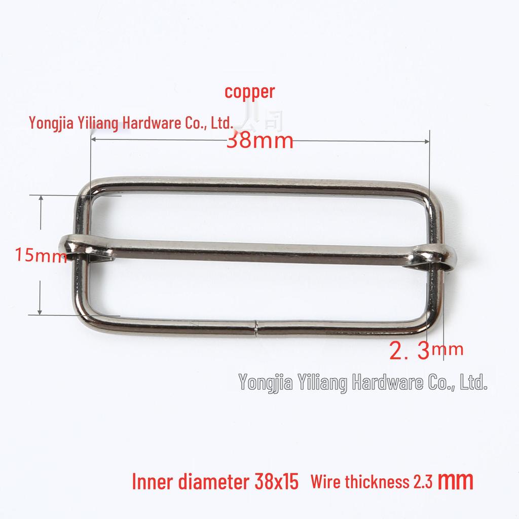 Stainless Steel Adjustable D-Ring Buckle - Copper Three-Speed Wire Pull Design