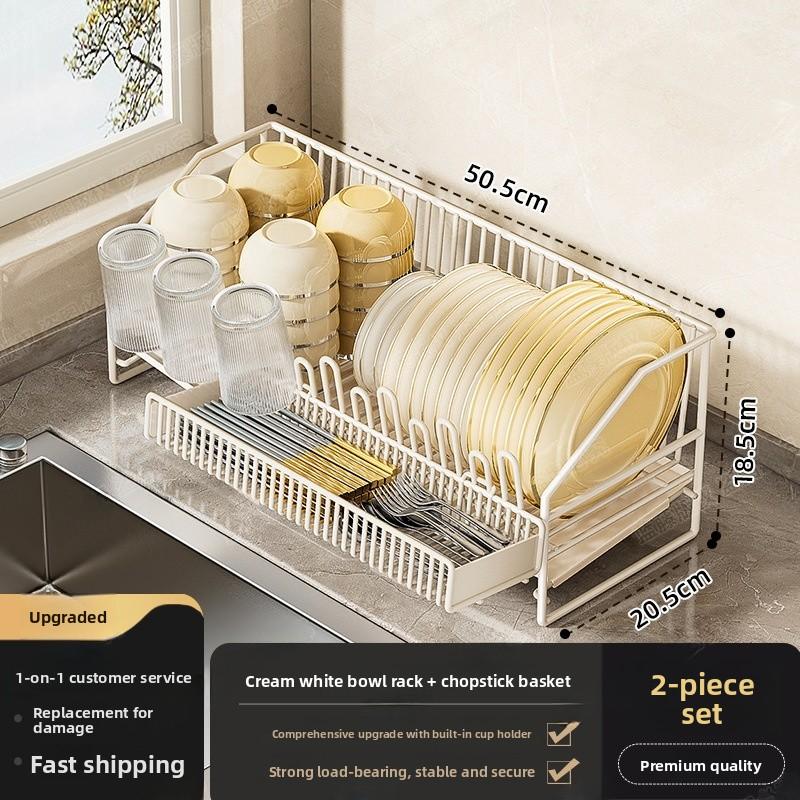 Kitchen Bowl Draining Ra Multi-Functional Countertop Sle Storage elf Utensils Di Plate Diwaer Organizer