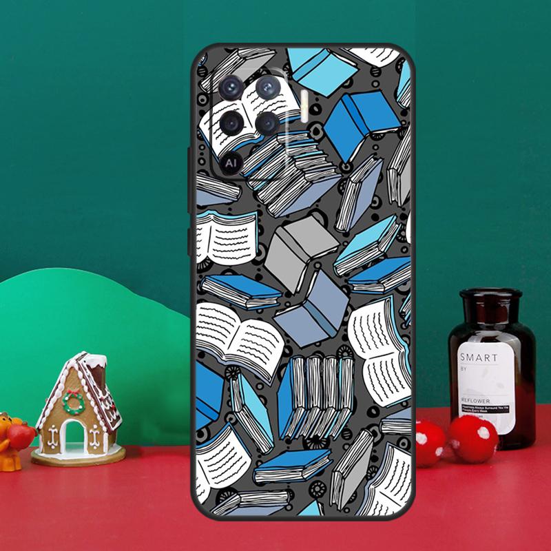 Read Books Illustration For OPPO A98 A78 A58 A79 A16 A76 A96 A5 A9 A53 A17 A57 A77 A15 A52 A72 A74 A94 A54S Case