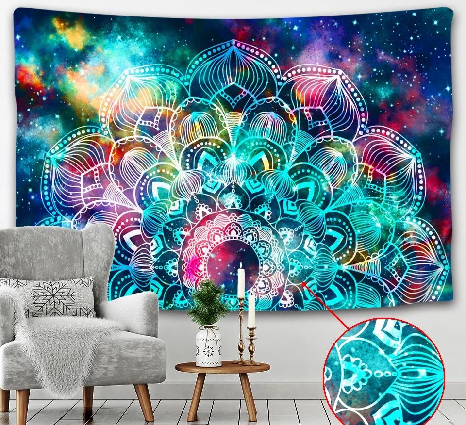 Indian Mandala Tapestry Wall Hanging Sandy Beach Throw Rug Blanket Camping Tent Travel Mattress Bohemian Sleeping Pad Tapestries