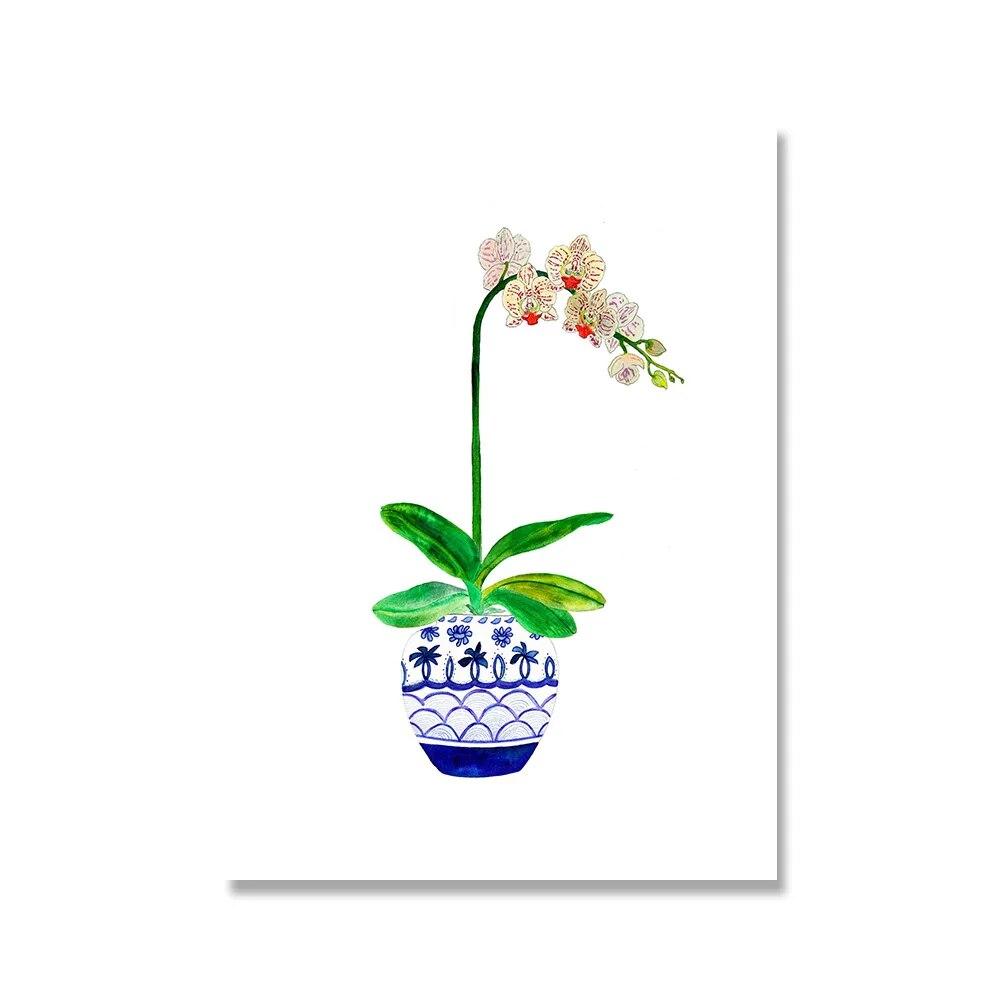 Acuarelă Flori Sălbatice Print Floral Frunză Botanic Verdeață Frunze Artă Pictură pe Pânză Postere Verzi Sălbatice Decor Artă de Perete pentru Casă Fără Ramă