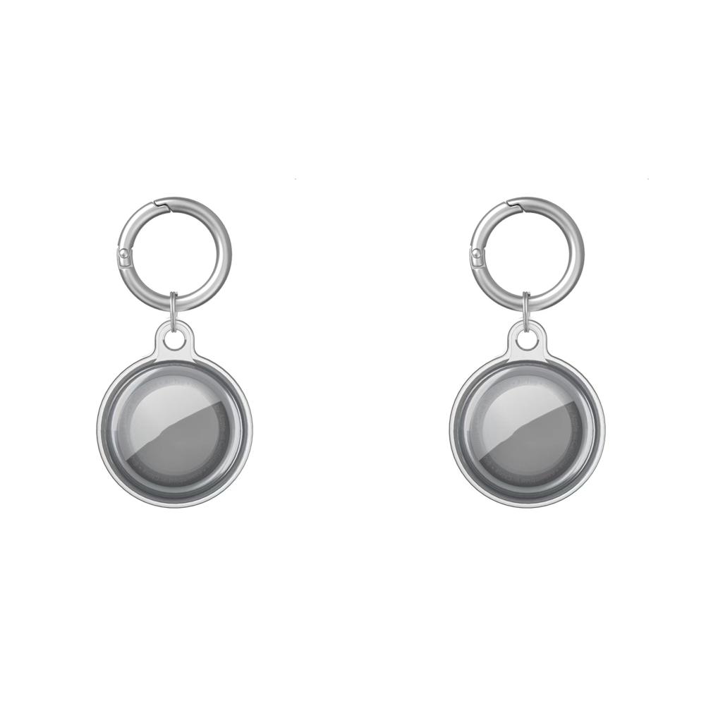 

Для Apple Airtag Cover TPU защитный чехол с брелком(Прозрачный черный)