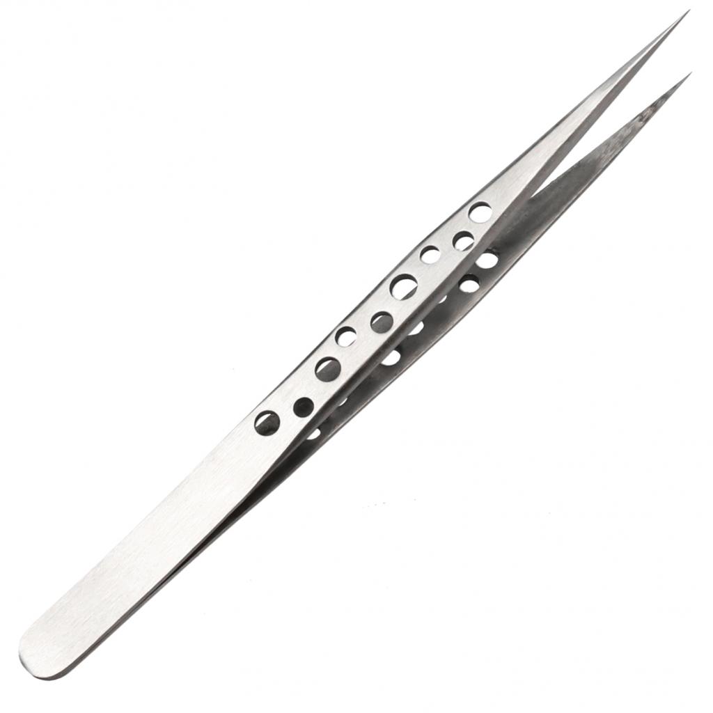 Small Tweezers Stainless Steel Straight Tip 124-140mm 1pcs