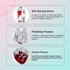 copper Gothic Design Blood Red Heart Pendant Charm Compatible With Authentic Charm Bracelets Women Do It Yourself Jewellery Gift
