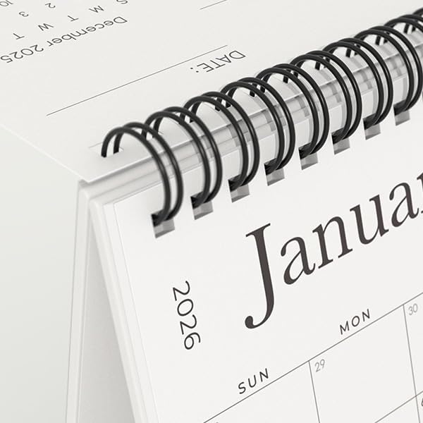 Cabbrix Small Desk Calendar 2026, Standing Flip Desktop Calendar Covering January 2026 to December 2026, 8" x 6" Aesthetic Monthly Stand Up Calendar
