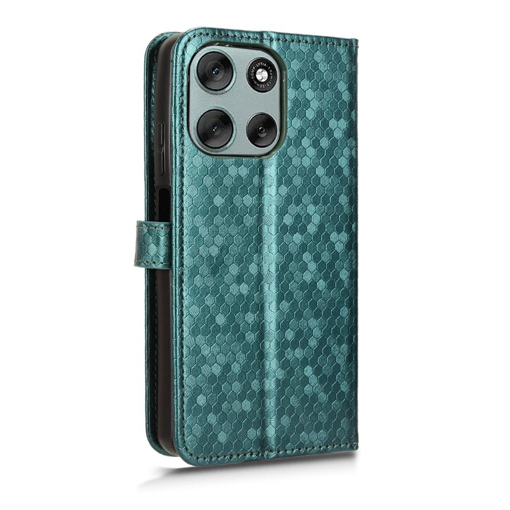 For Motorola Moto G56 5G Wallet Case Dot Pattern Imprint PU Leather Phone Cover with Wrist Strap