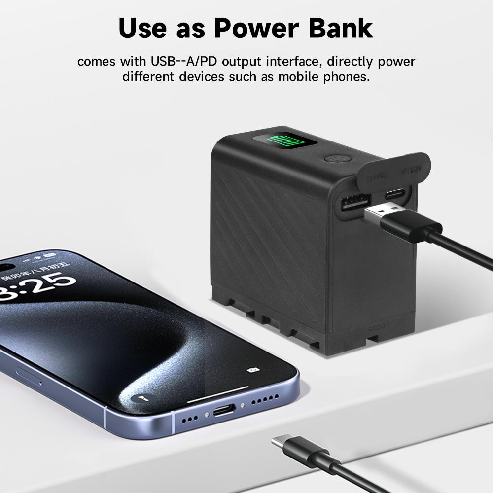 PALO 6000mAh NP F750 NP F770 LED Power Indicator Battery with Type C Port for Sony NP F960 F970 NP-F750 NP-F550 CCD-TRV58 V1J Z1