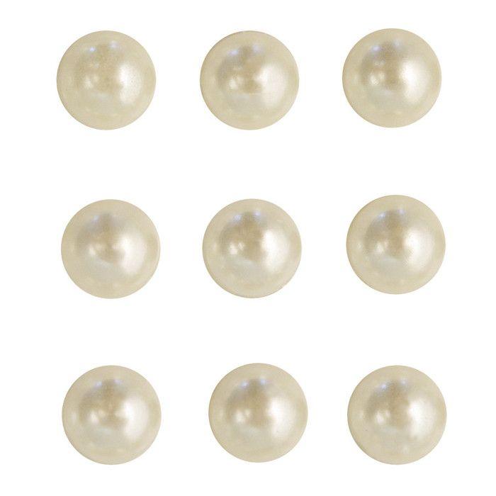 Plastic Half-pearls, Self-adhesive, 5 Mm, 80 Pcs, Cream