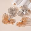 Diamond Flower Petals Steel Needle Earrings Vacation Wind Earrings