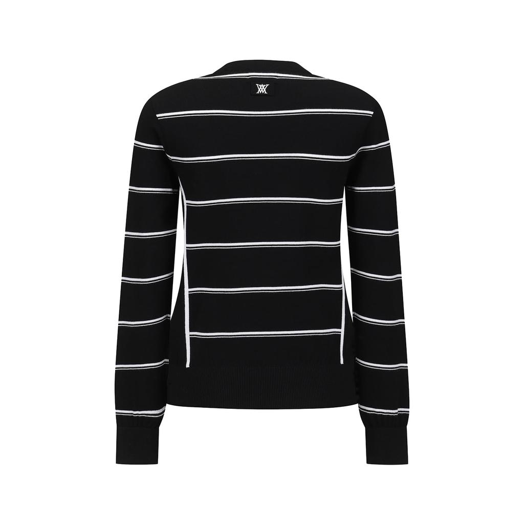 ANEW GOLF Women Stripe Round Sweater_Bk