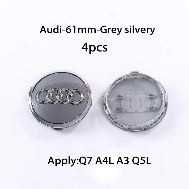Hub Caps Hot For Audi 4pcs 60mm 61mm 68mm 69mm Audi Hub Caps Car Wheel Center Caps For Audi A1 A2 A3 A4 A5 A6 A7 A8 S3 S6 Q3