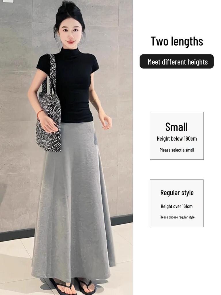 Women's Slim-Fit Knitted Midi Skirt, 2025 Autumn/Winter Collection: Gentle Temperament, High-End A-Line Pencil Fishtail Design.