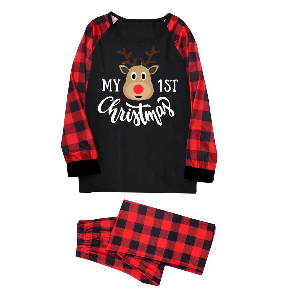 Family Christmas Plaid Pajama Set: Long-Sleeve T-Shirt & Pants