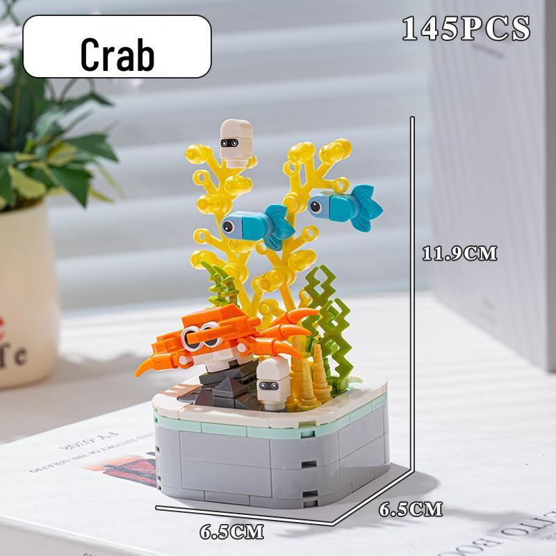 Compatible Lego Insect & Animal Building Blocks: Educational Flower Assembly Toy & Holiday Gift for Kids' Desktop Ornaments