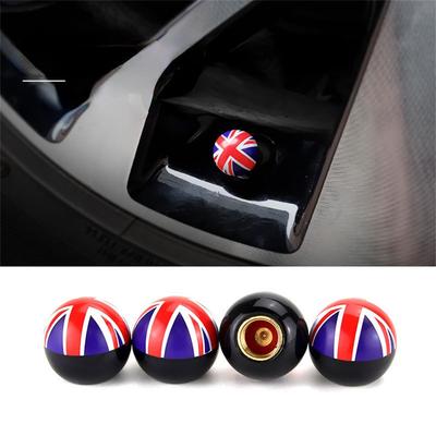 4 buc Steag Britanic Anglia Mașină Roată Rotundă Anvelopă Bilă Valve Tije Aer Capac