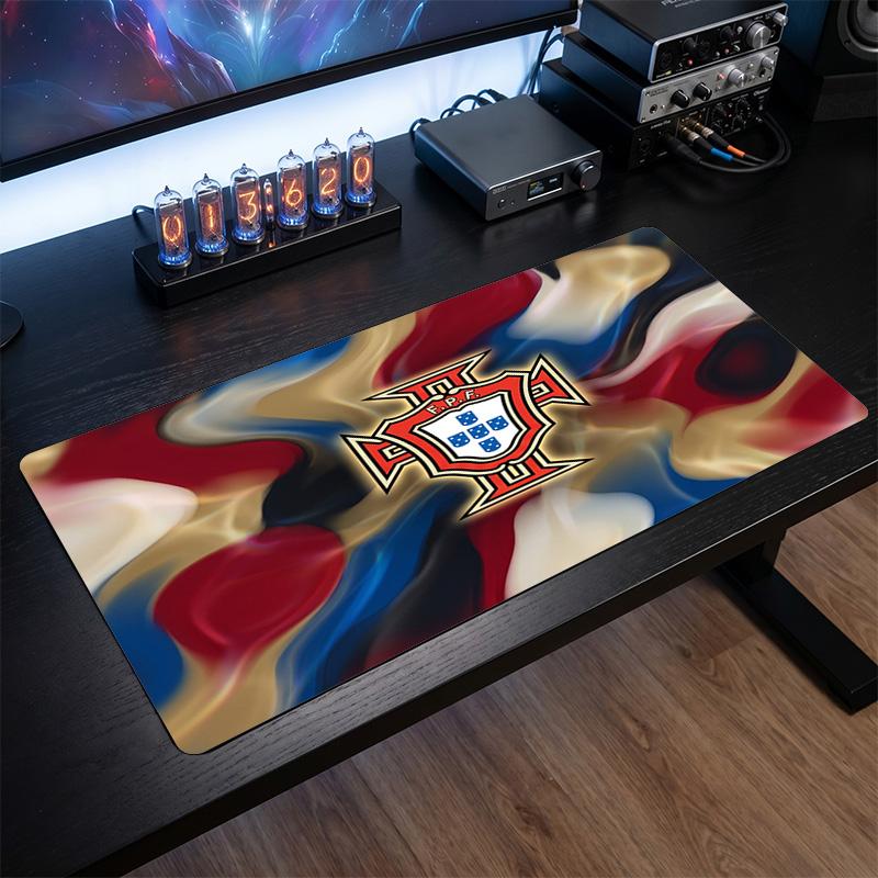 Portugal Football Crest Mouse Pad, Extended Non Slip Rubber Desk Mat for Gaming Office Laptop Fan Gift