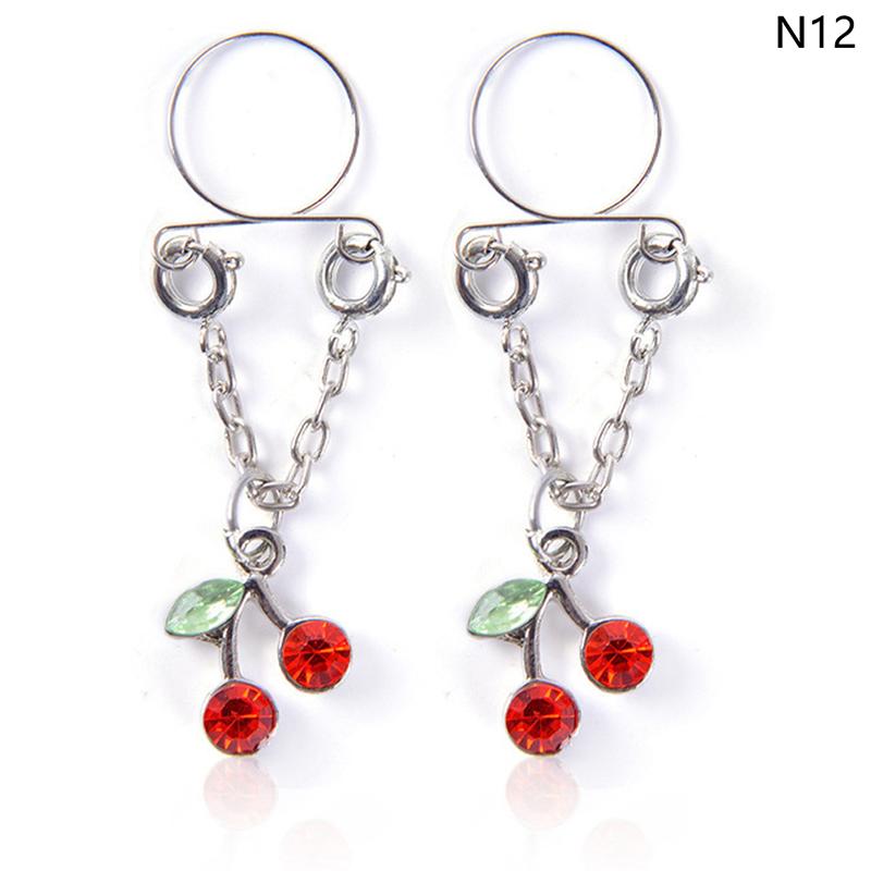 

1 пара сексуальных бабочка-подвеска с кисточками, поддельное кольцо для сосков для женщин и девочек, регулируемое поддельное украшение для пирсинга сосков