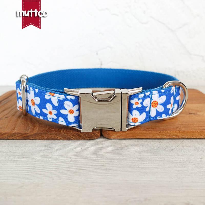 MUTTCO Blue Daisy Pet Collar - Comfortable & Durable UDC-135 Extra Large