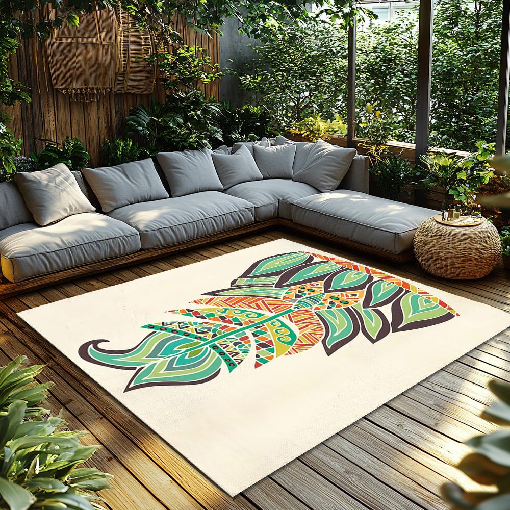 Stylish Abstract Area Rug Modern Geometric Floor Mat Bohemian Home Decor Non-Slip Living Room Carpet Unique Patterned Rug Contem