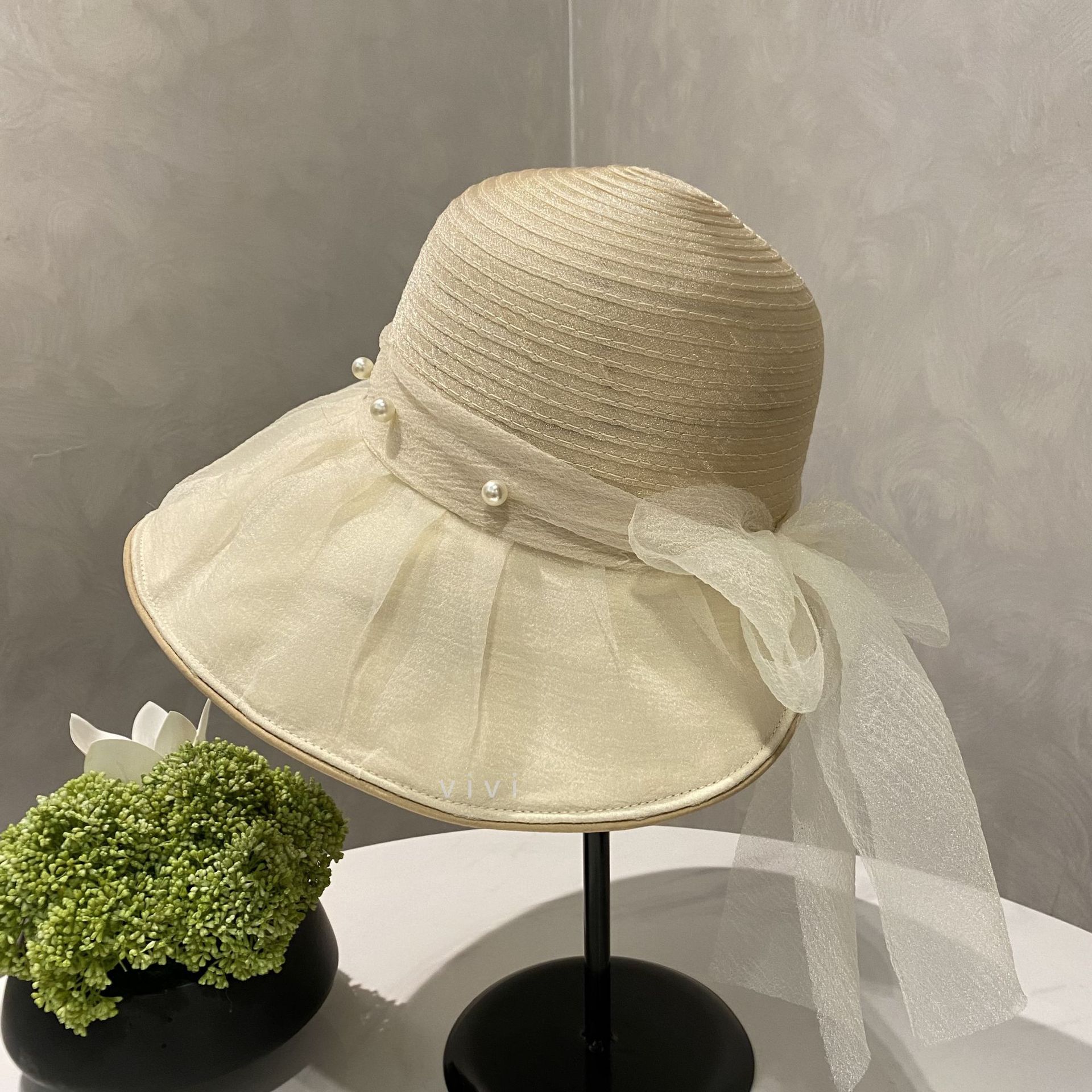 

Women s Summer Lace Mesh Sun Hat with Butterfly Knot Splice Trendy Fisherman Style UV Protection Fashionable Outdoor Hat Adult 56-58cm