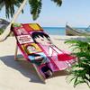 Chibi Maruko-chan Print Beach Towel, Large Soft Quick Dry Towel for Beach Camping Swimming