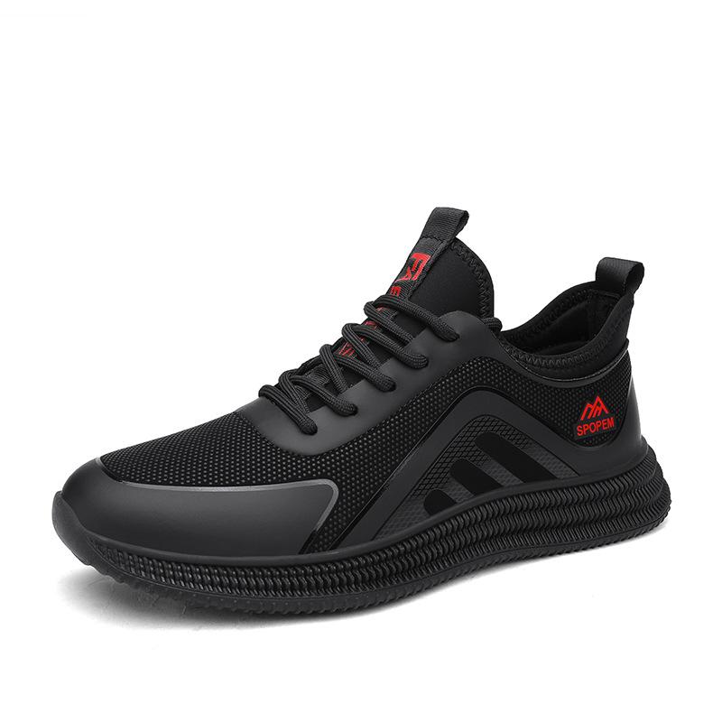 Men's shoes low-top black sneakers spring new men's commuting casual shoes men's jogging trend platform shoes