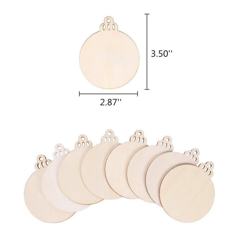 Creative Unfinished Round Wooden Discs with Holes Christmas DIY Art Crafts Hanging Wood Slices Festival Decoration Ornaments