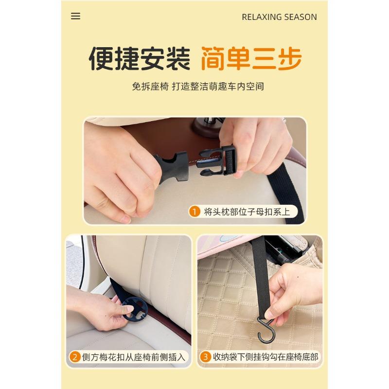 Car Seat Back Storage Bag Hanging Organizer With Foldable Table Board For Vehicle