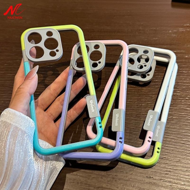 Bumper Case For iPhone Xr X Xs Max Contrast Color Lens Protection PC Case Cover for iPhone 11 12 13 14 15 16 Pro Max 7 8 Plus