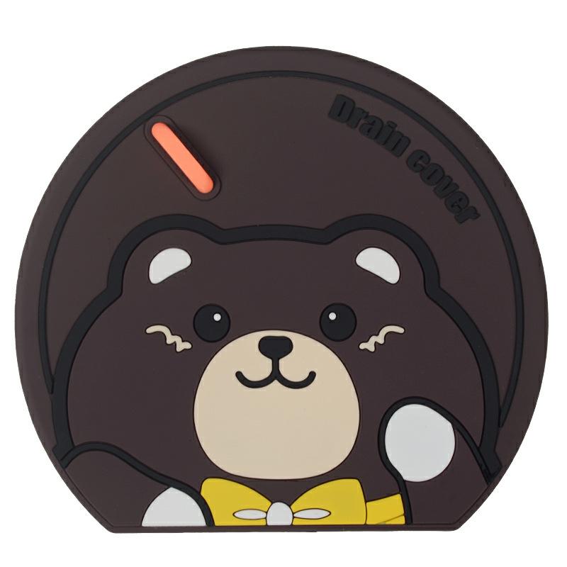 

Little Bear Anti-odor Silicone Floor Drain Cover for Bathroom, Anti-reverse Odor Device for Sewer, Floor Drain Pad темно-коричневого