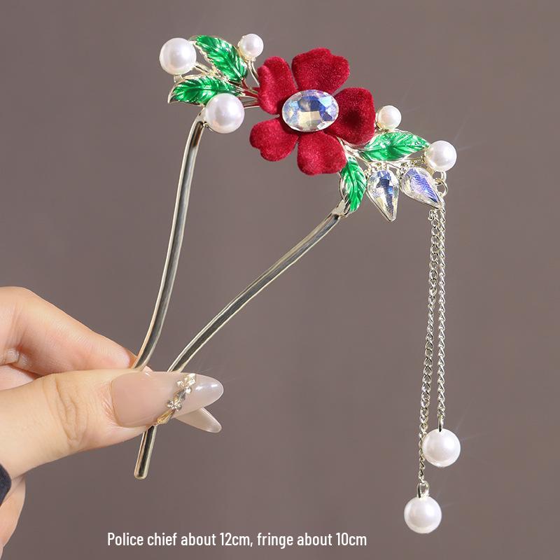 Vintage Chinese Style Hairpin for Updos - Elegant Retro Hair Stick with Tassel for Qipao