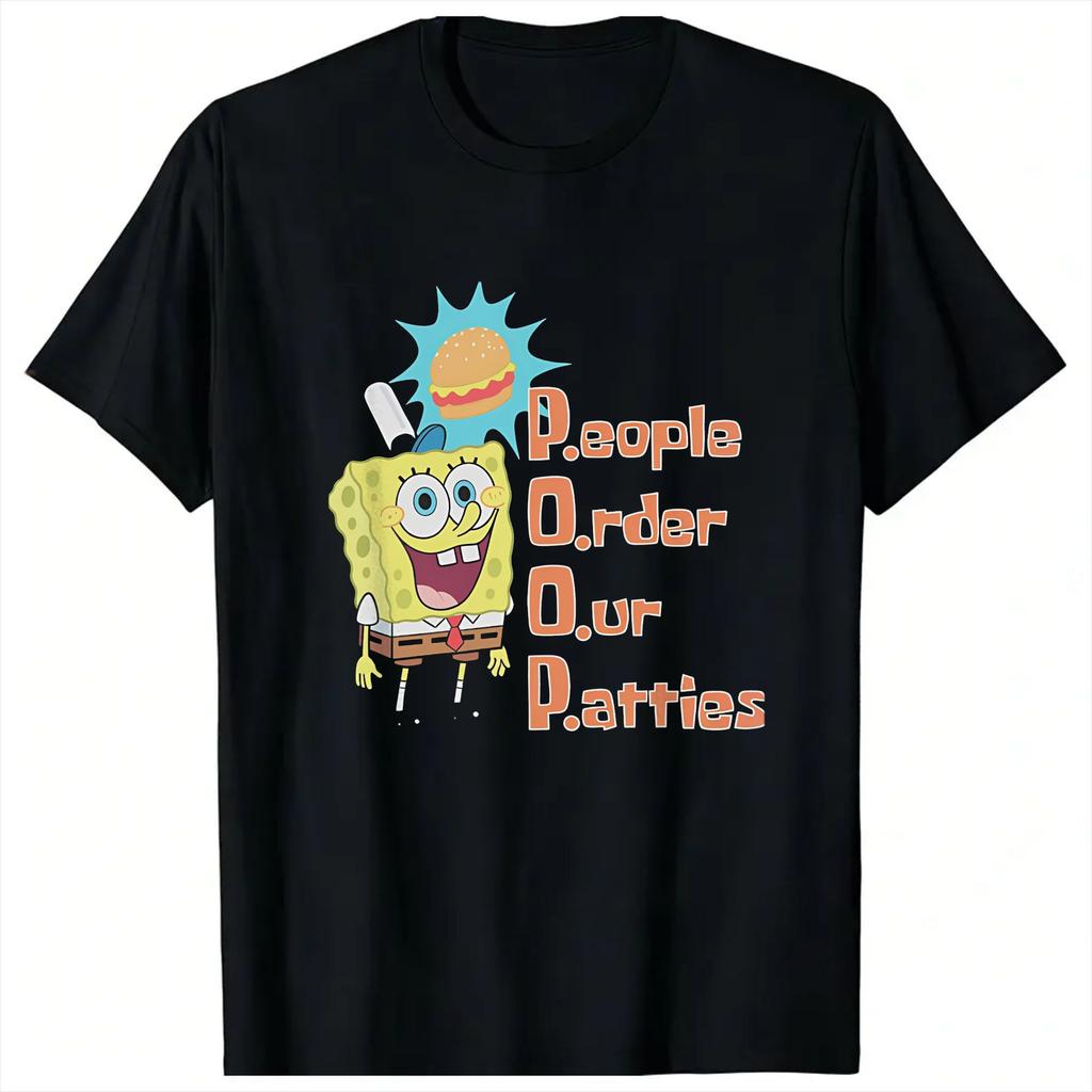 Cartoon Spongebobs TShirt Adult Y2K Retro Cotton T Shirts Summer ONeck Popular Tee Shirt Casual Oversized Tops