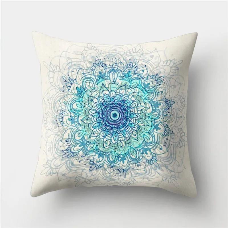 Mandala Pattern Decorative Polyester Cushion Cover Sofa Decorative Pillow Cover Pillow Protectors For Sofa Car Home Decor