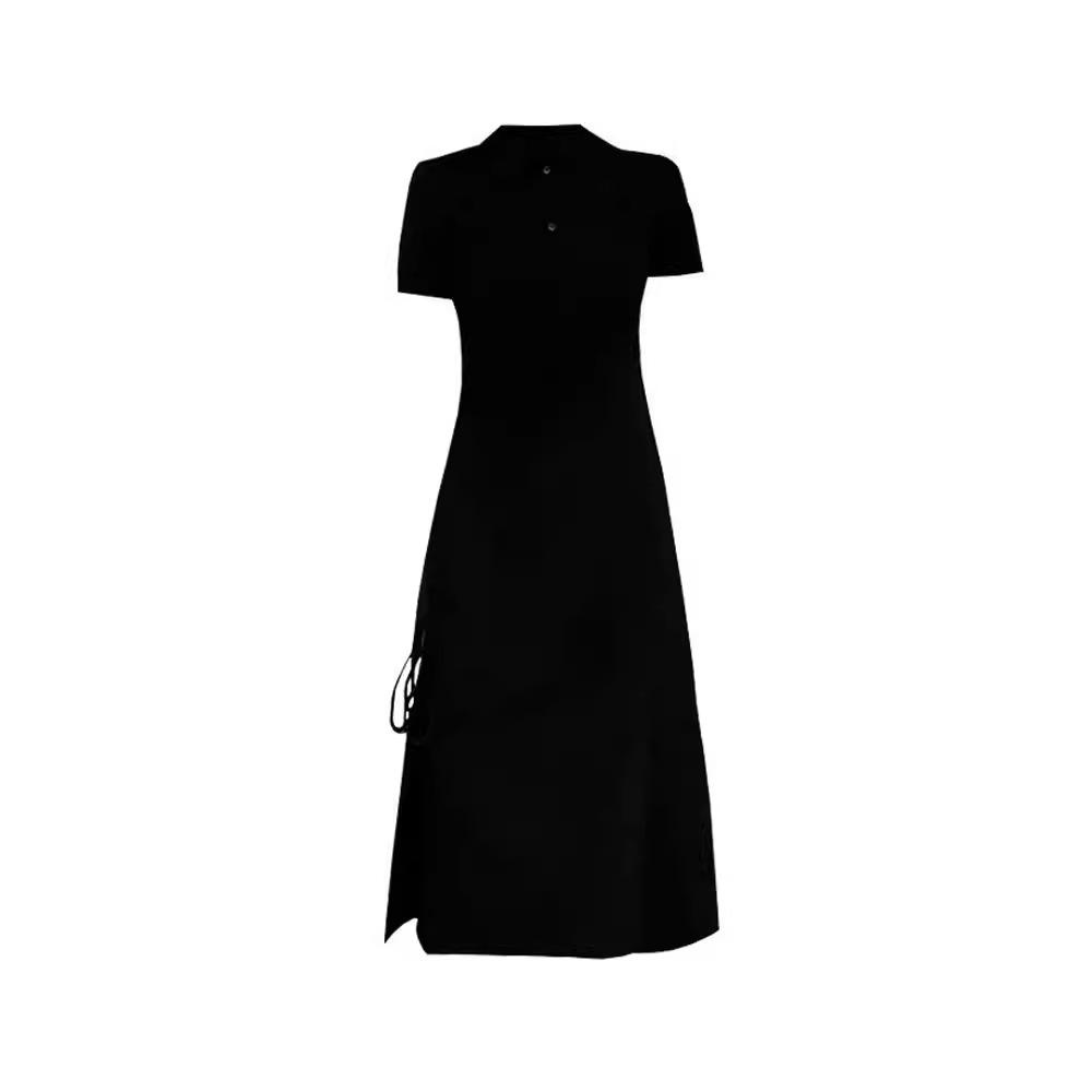 Black Polo Collar Dress, High-end Design Sense, Niche Temperament, Thin French Casual Dress, Children's Summer New Models