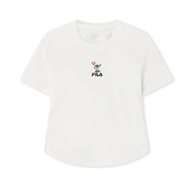 Original Embroidered Dog Slim Fit Short Sleeve T-Shirt Women Tops F61W629108F-WT