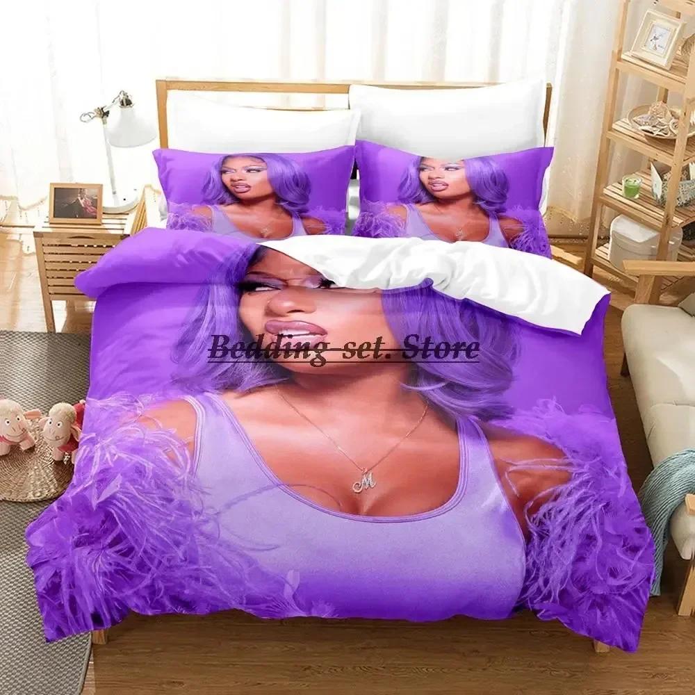 Megan Thee Stallion Bedding Set Single Twin Full Queen King Size Bed Set Aldult Kid Bedroom Duvetcover Sets 3D Bed Sheet Set
