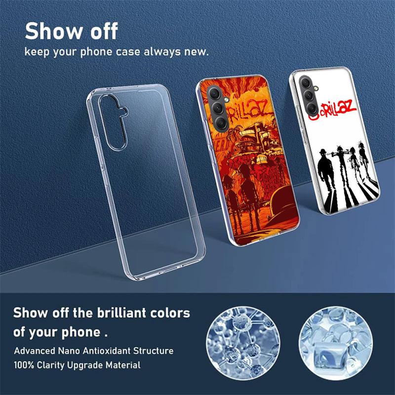 Gorillaz Anime Phone Case For Samsung A16 A26 A36 A56 A17 A03S A04S A02S A05S A50S A30 A20 A70S A40 A21 Galaxy Note 20 10 9 8 Co