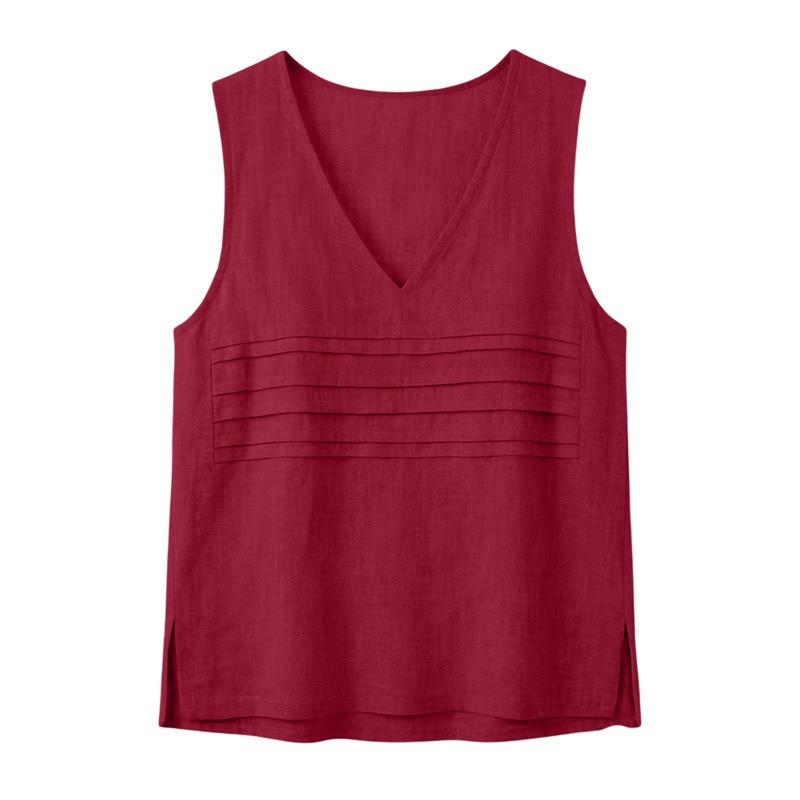 Women S V Neck Sleeveless Loose Casual Summer Top