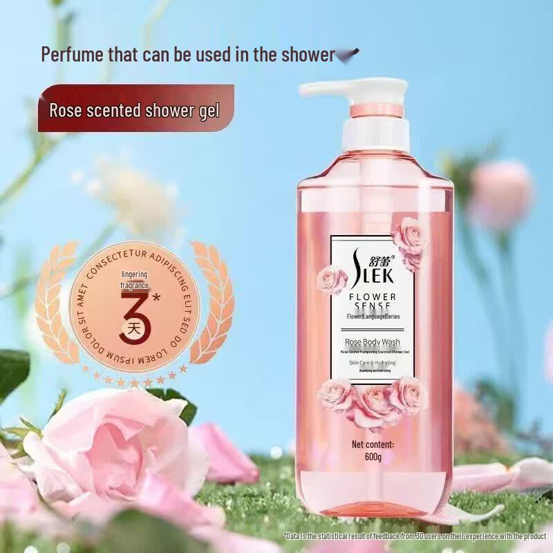 SLEK Flower Whisper Rose Luxurious Fragrance Shower Gel
