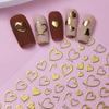 3Pcs Bronzing Love Heart Nail Stickers Red Gold Silver Line Love Nail Decals Diy Adhesive Slider Valentine'S Manicure Decoration