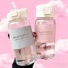 500ml Leak-proof Water Bottle with Straw Portable Student School Food Grade Plastic Water Cup Modern Simple Style Juice Beverage