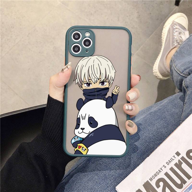 Couple Kawayi Jujutsu Kaisen Anime Phone Case for iPhone X XR XS 7 8 Plus 11 12 13 Pro MAX 13mini Translucent Matte Case