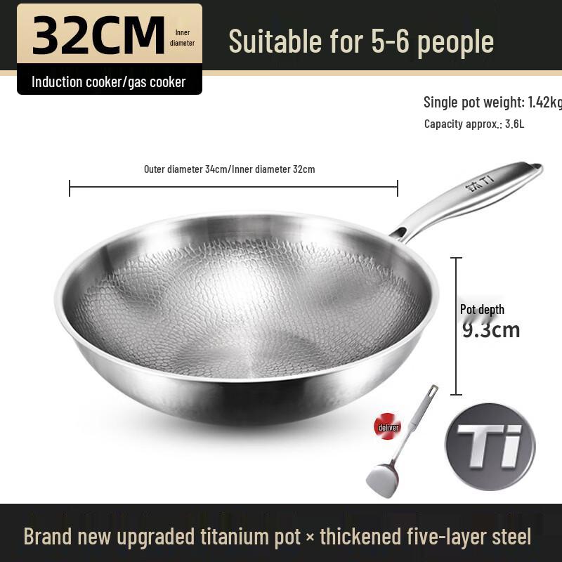 

Zhuchuangjingpin Titanium Wok - Non-Stick & No Coating