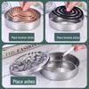 Fireproof Stainless Steel Mosquito Coil Holder with Lid and Ash Catcher for Outdoor Use