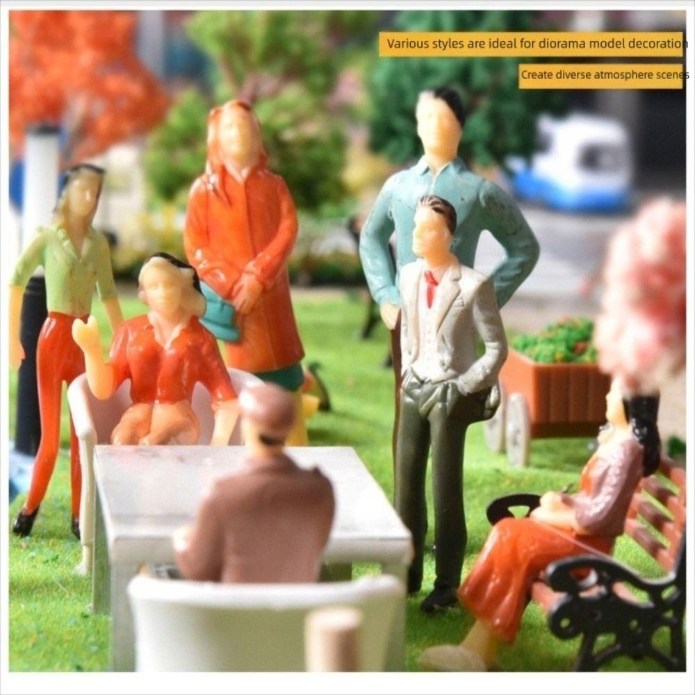 10pcs Colored Sand Table Model Figurines ABS Crafted Hand-Painted Figurines  Model Landscape
