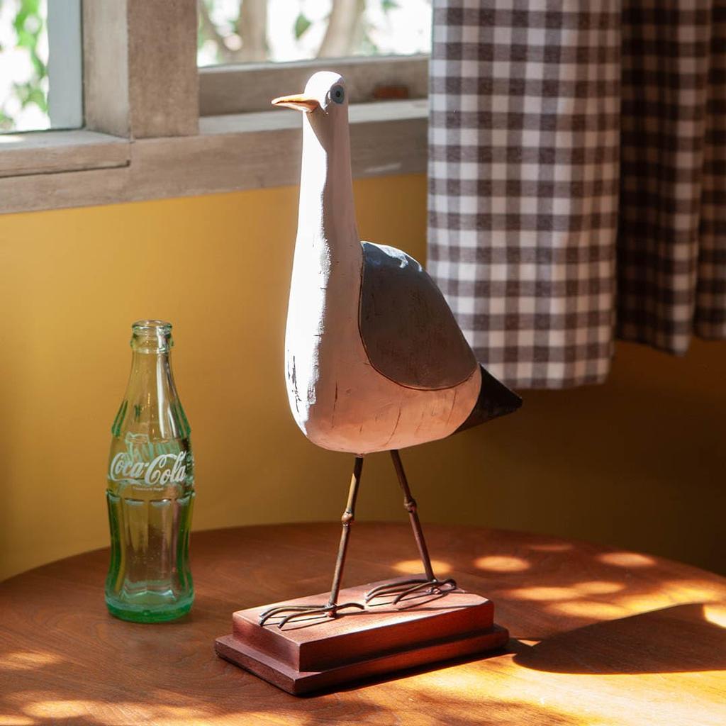 Dalton The Gulls C: Spend Carefree Time with a Stupid Bird, Seagull, Polyresin Statue, Beach Ornament, 37cm High, 23.5cm Wide, 90cm Deep, NB-0605C