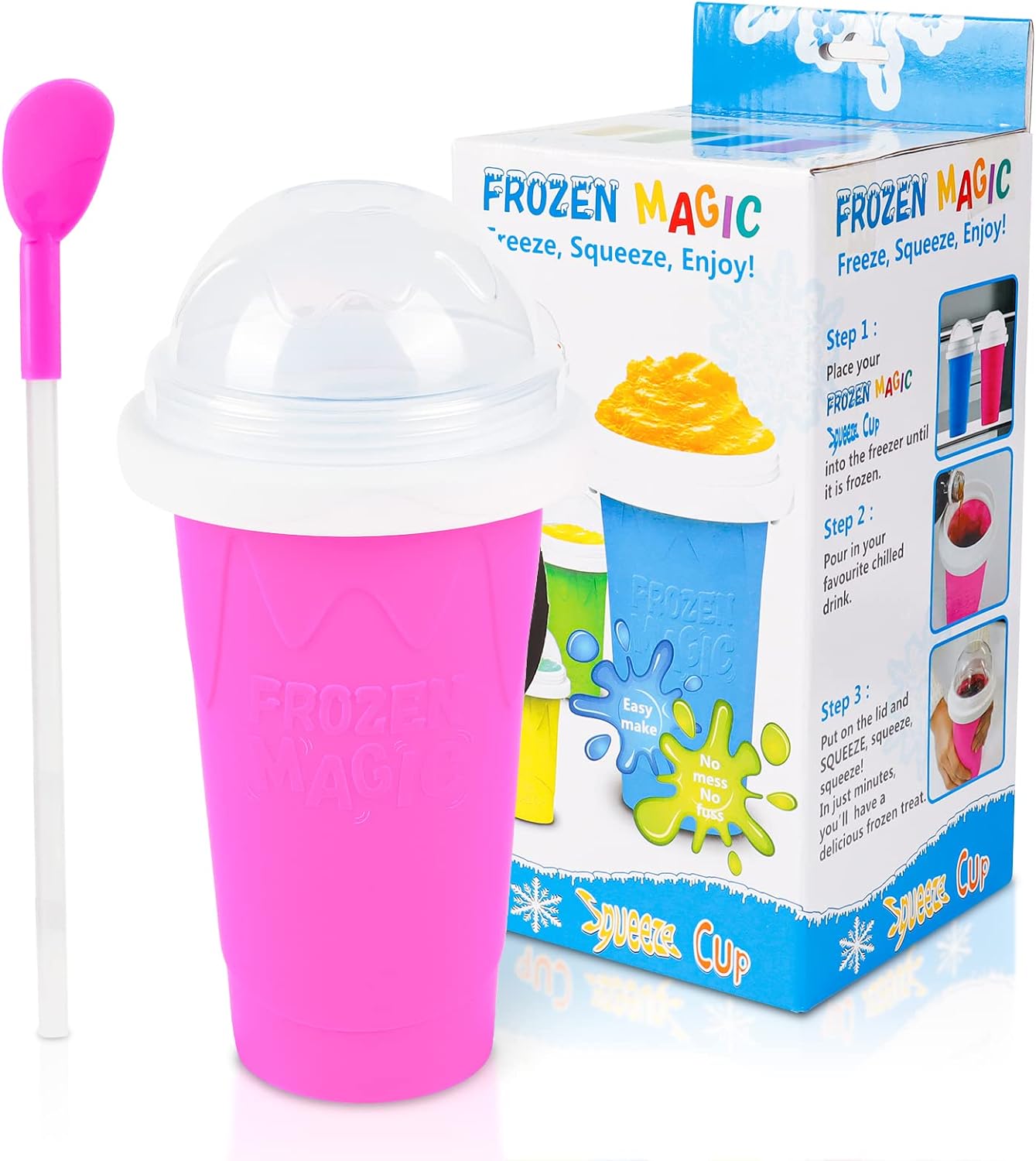 

Homemade Smoothie Cup Quick-Frozen Ice Cream Milkshake Bottle Summer DIY Juice Iced Cup Freezed Portable Squeeze Slushie Cups рожевий