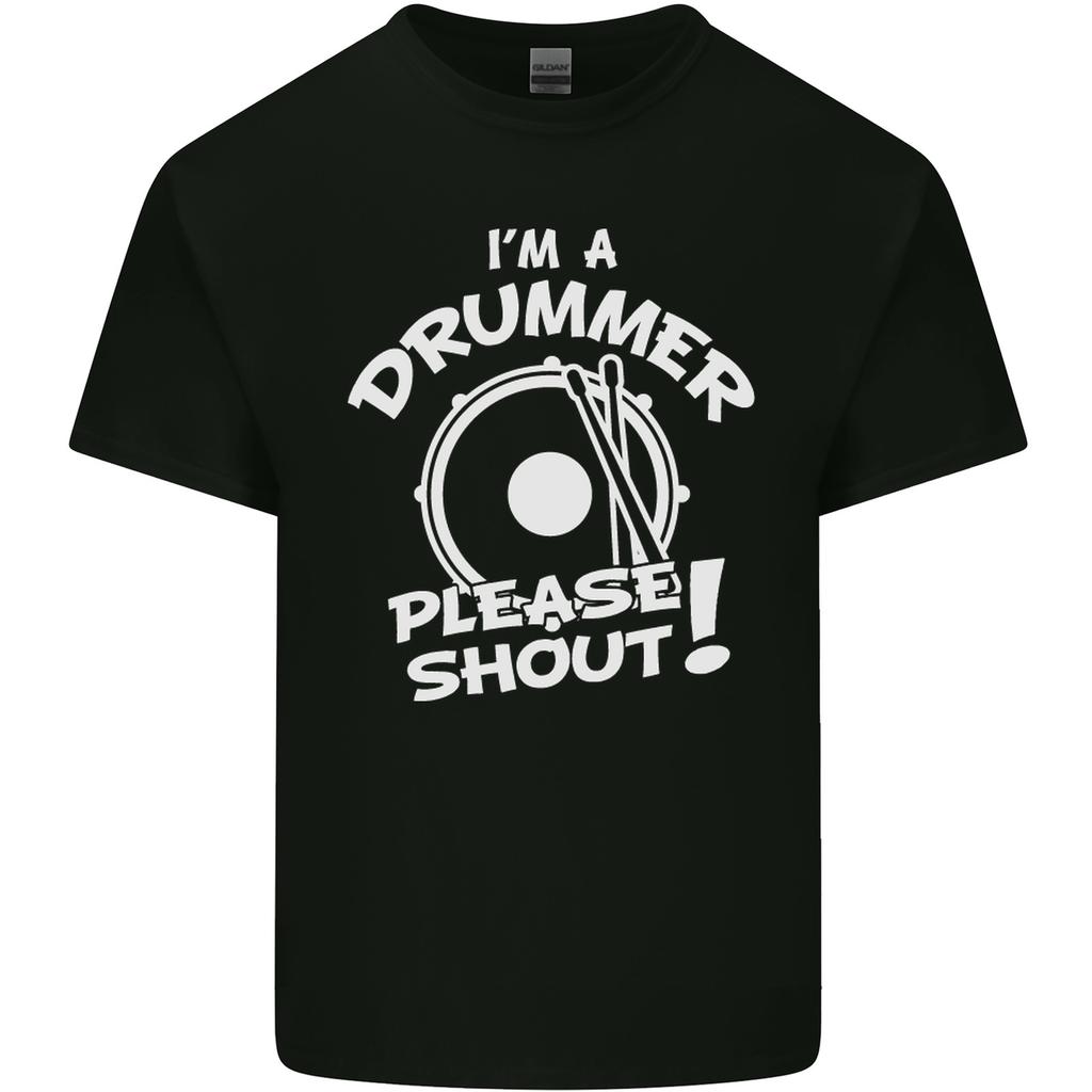 Drumming Im a Drummer Please Shout Funny Mens Light Cotton T-Shirt