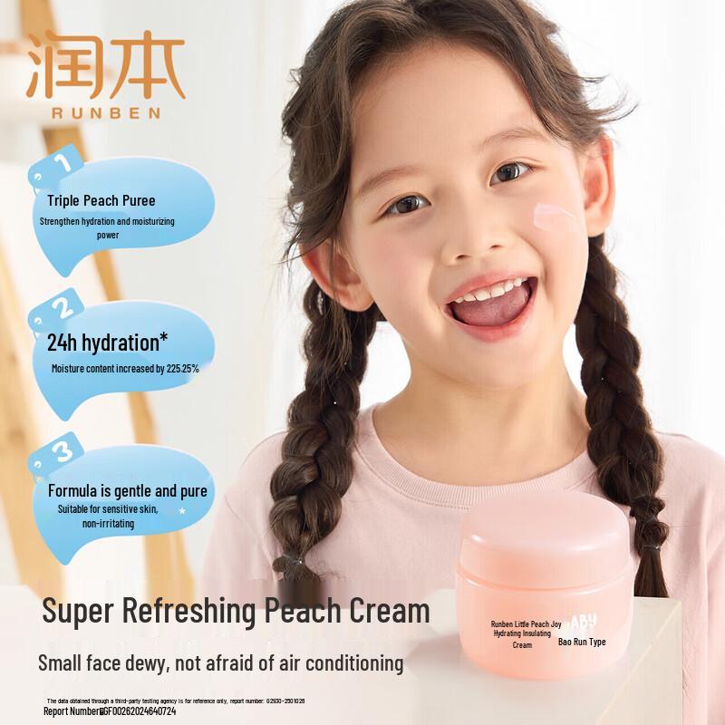 RUNBEN Little Peach Joy Hydrating Face Cream Duo Set